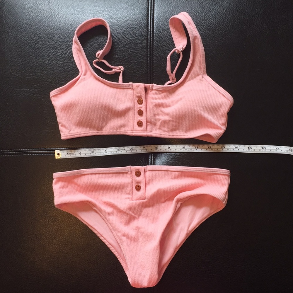 Knit ribbed pink bikini NWOT - Picture 3 of 3